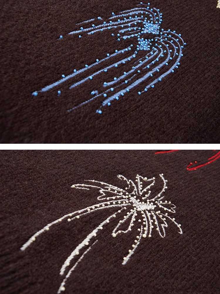 Beaded embroidered sweater