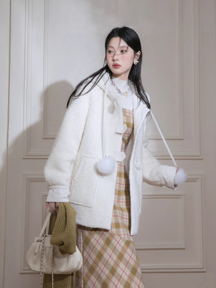 Snow white wool jacket