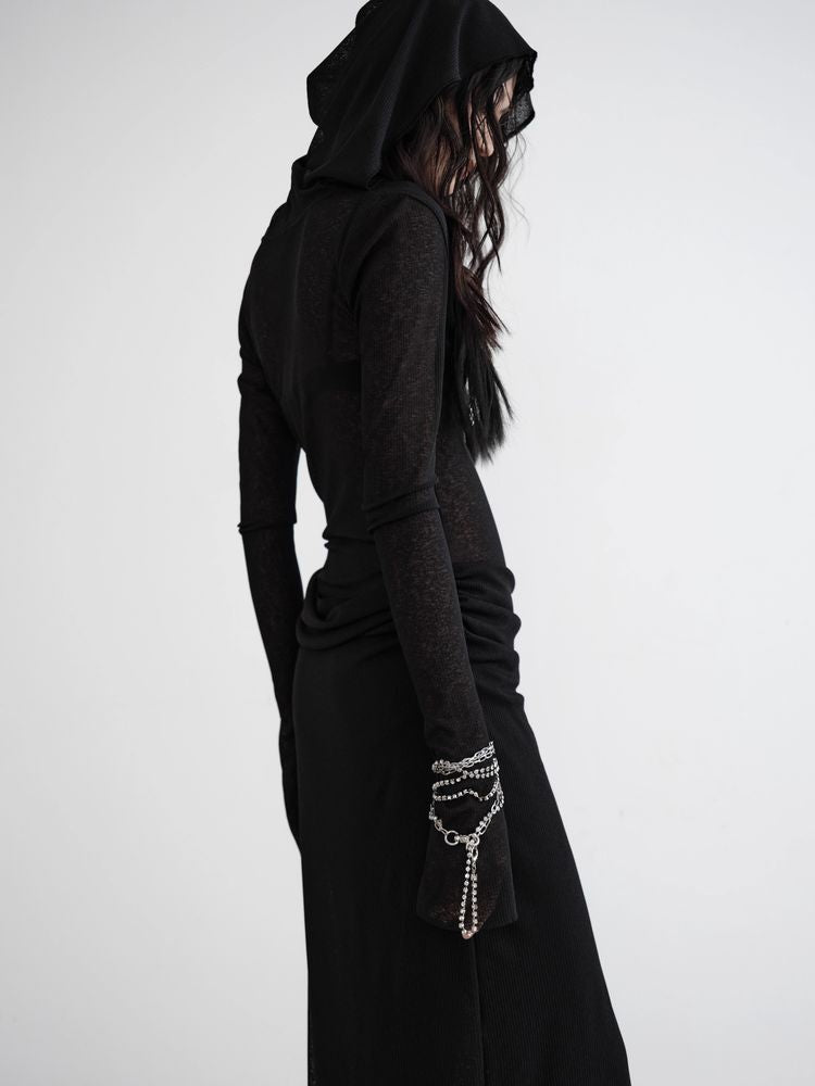 Layered hooded dress