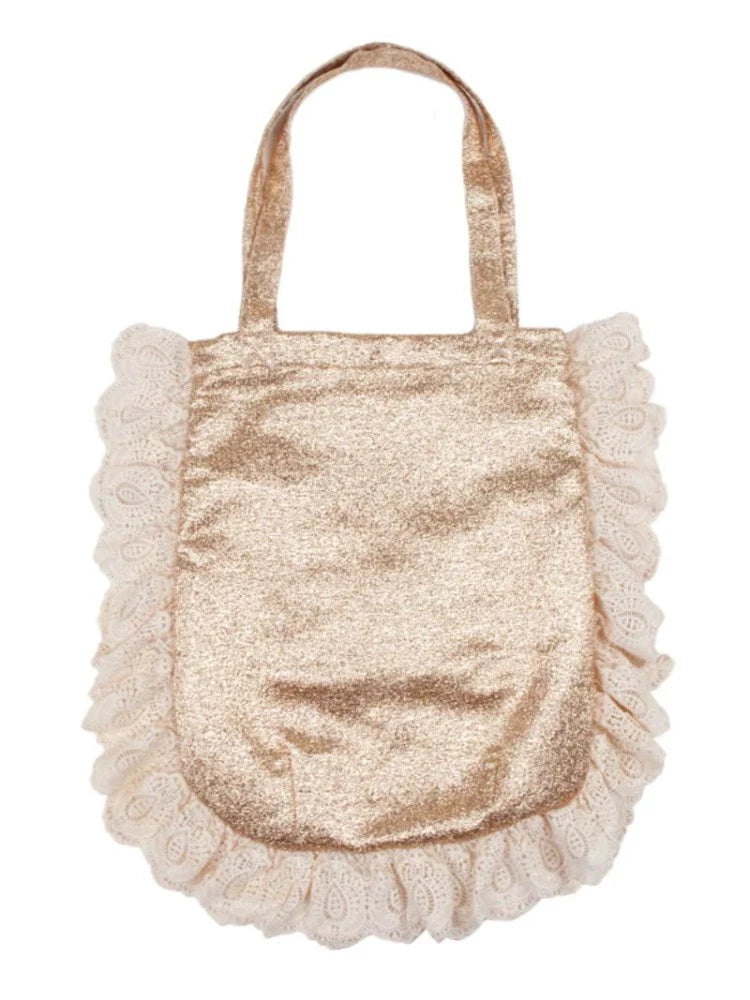 Gold lace handbag