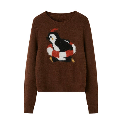 Penguin Jacquard Slim Knit Sweater