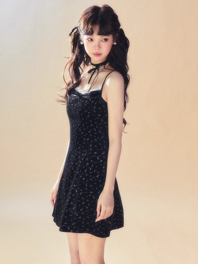 Velvet suspender dress