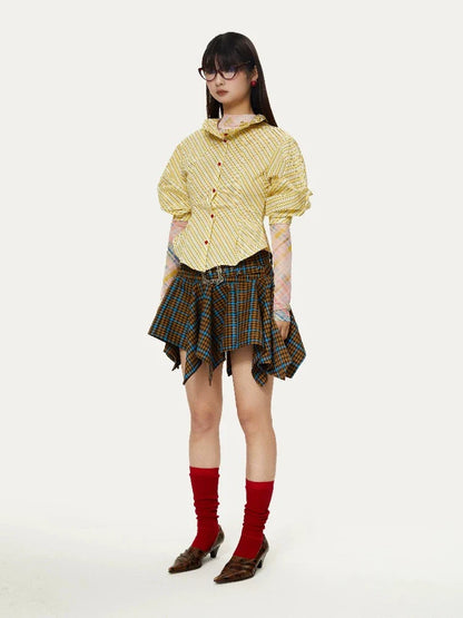 Plaid short skirt