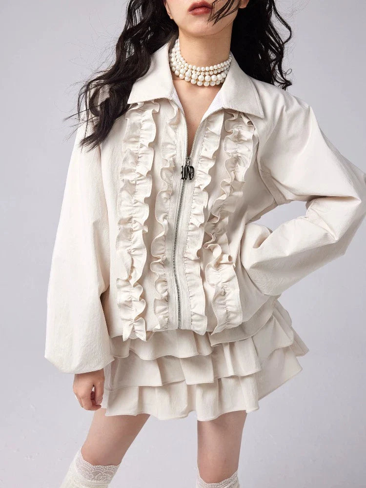 Ruffle jacket and cake skirt