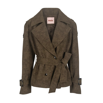 Vintage Windjacke aus Wildlederimitat