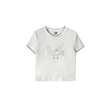Tencel Parent-Child Short-Sleeved T-Shirt