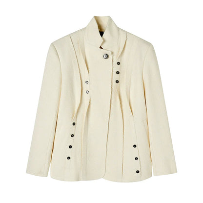 Chinese Wave Pleat Design Blazer