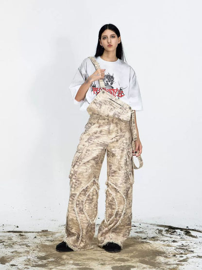 Camouflage multi-pocket overalls