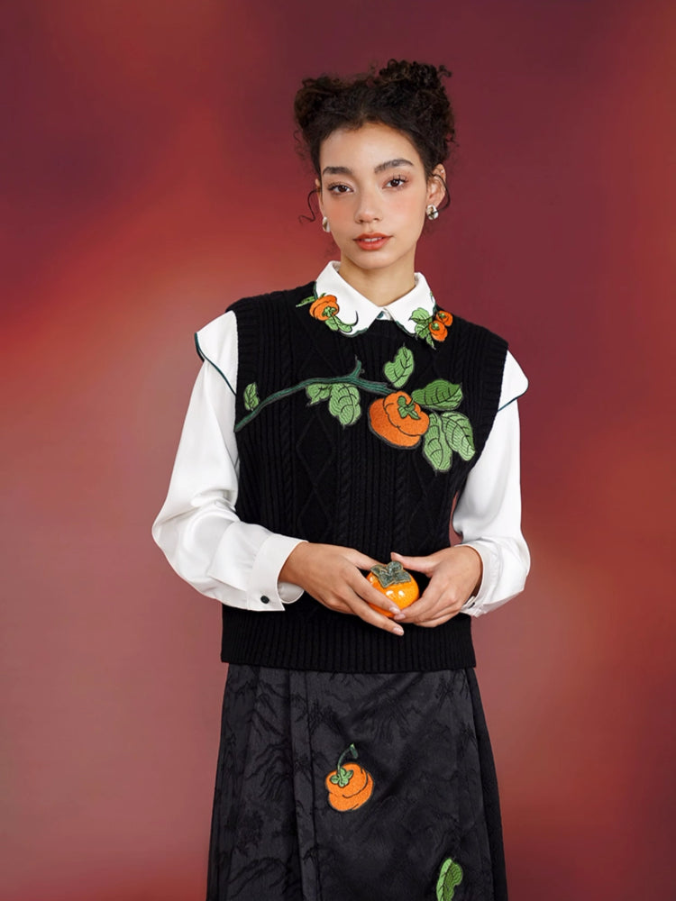 Chinese style embroidery vest and shirt