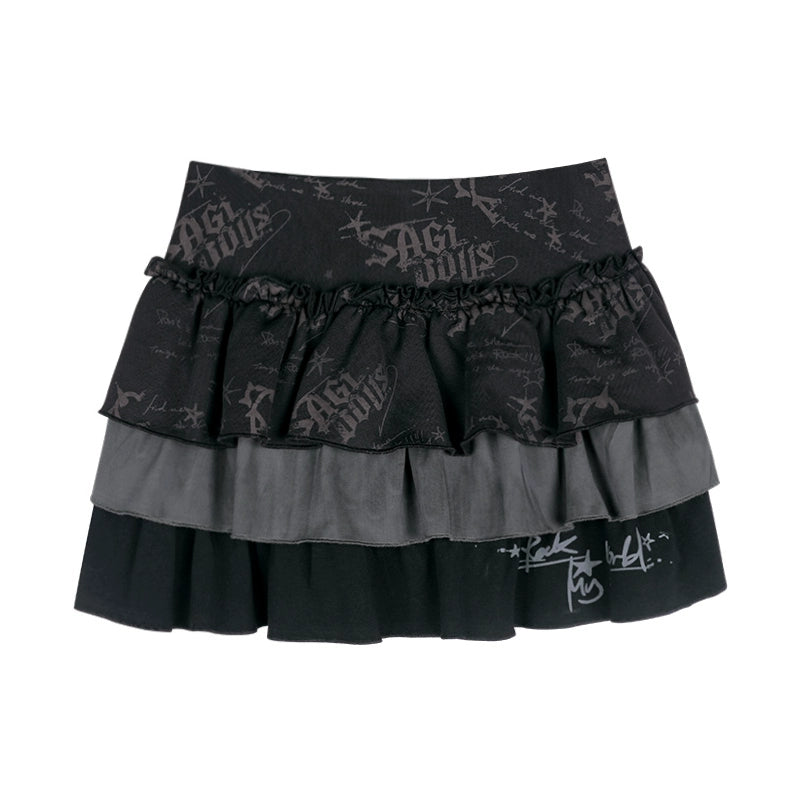 Black Graffiti Skirt