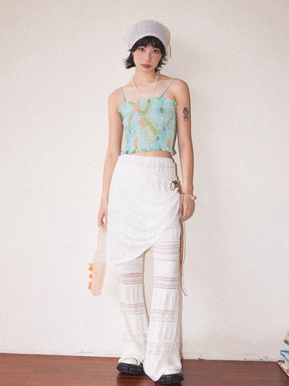 Two piece lace flare pants