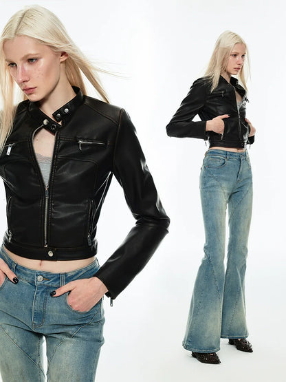 Punk retro leather jacket