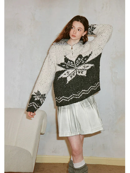 Retro loose wool sweater