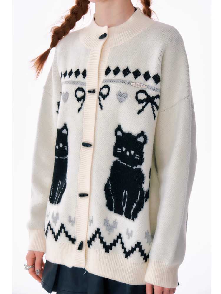 Cat sweater cardigan