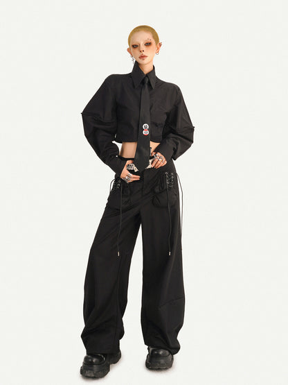 Minimalist High-Waist Wide-Leg Pants