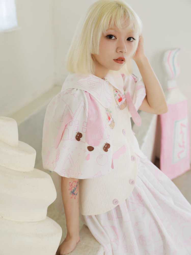 Puff sleeve princess dress