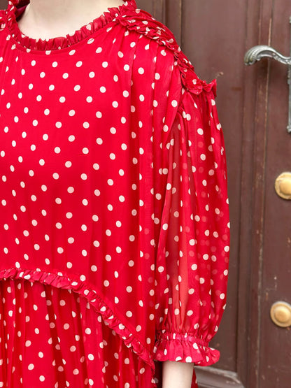 Vintage style dot chiffon dress