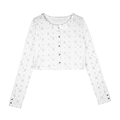 Angel Black & White Bear Print Cardigan Set-Up