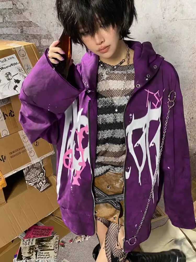 Purple punk hoodie