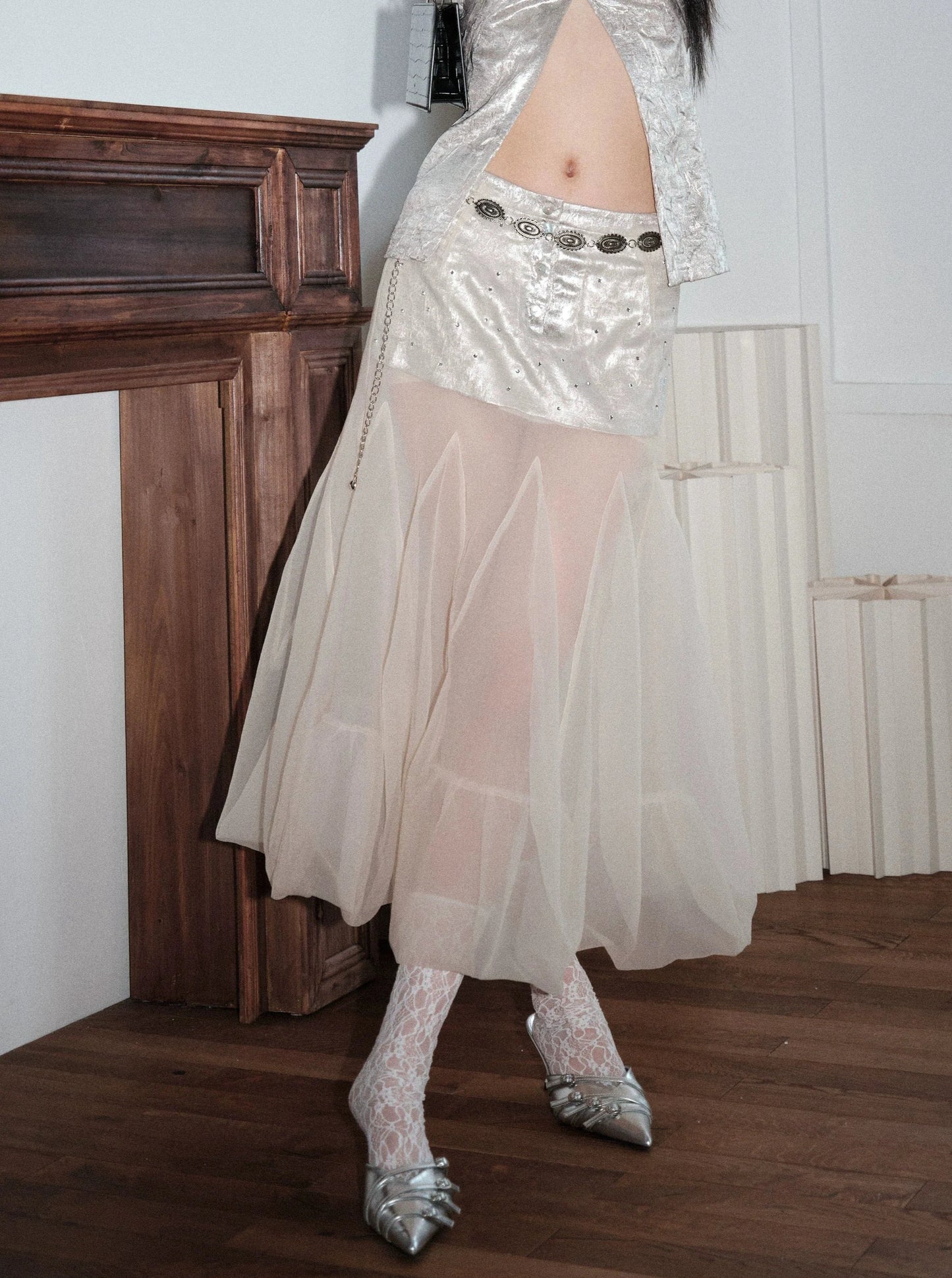 Organza Panelled Skirt