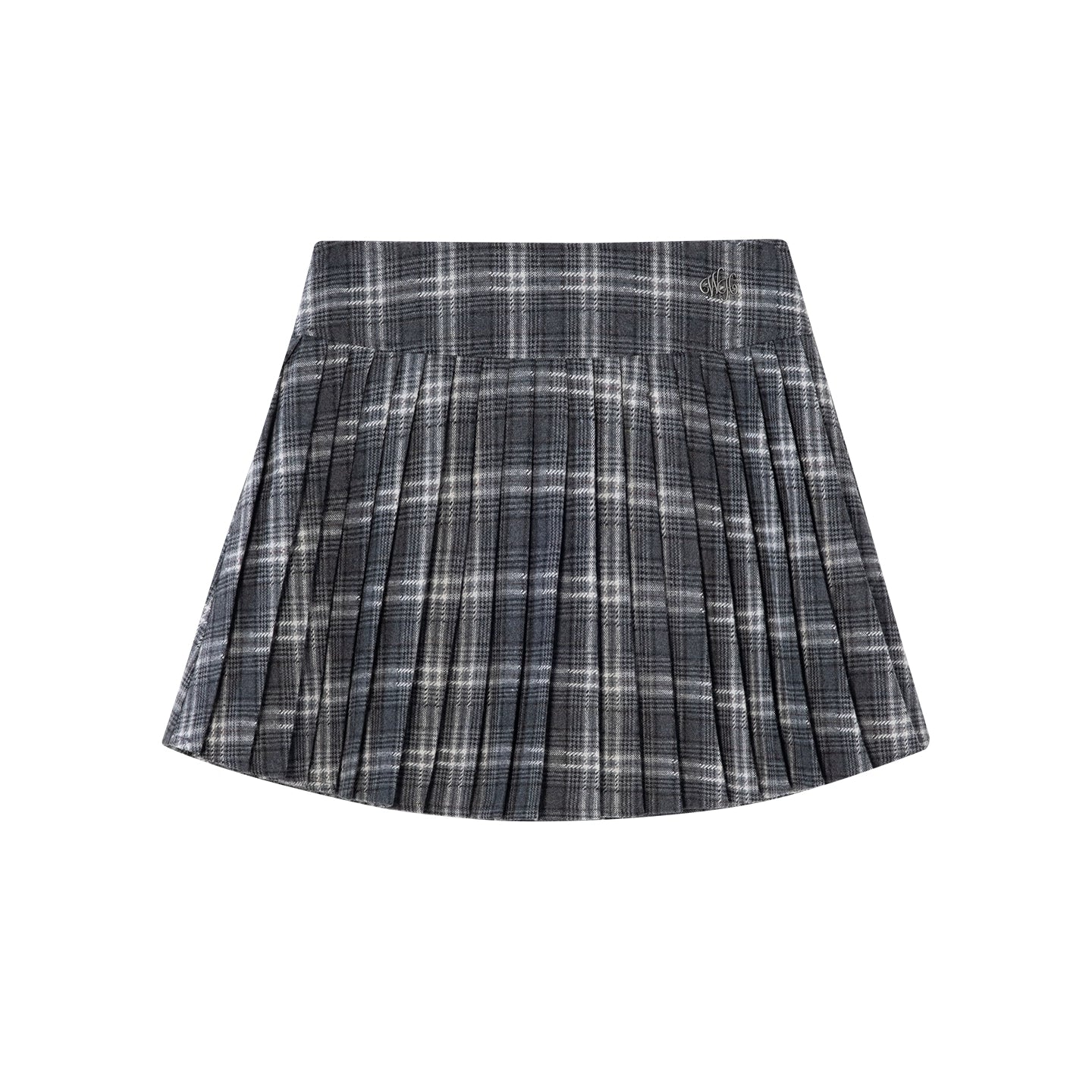 Pleated Classic Plaid Woolen Skirt