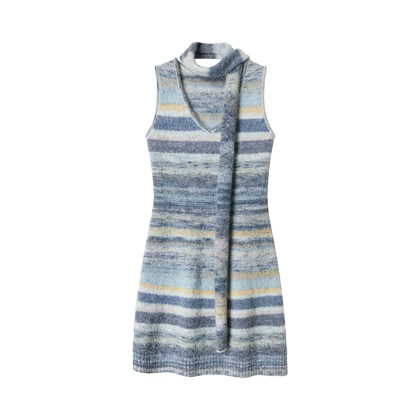 Aegean Blue Striped Knit Dress