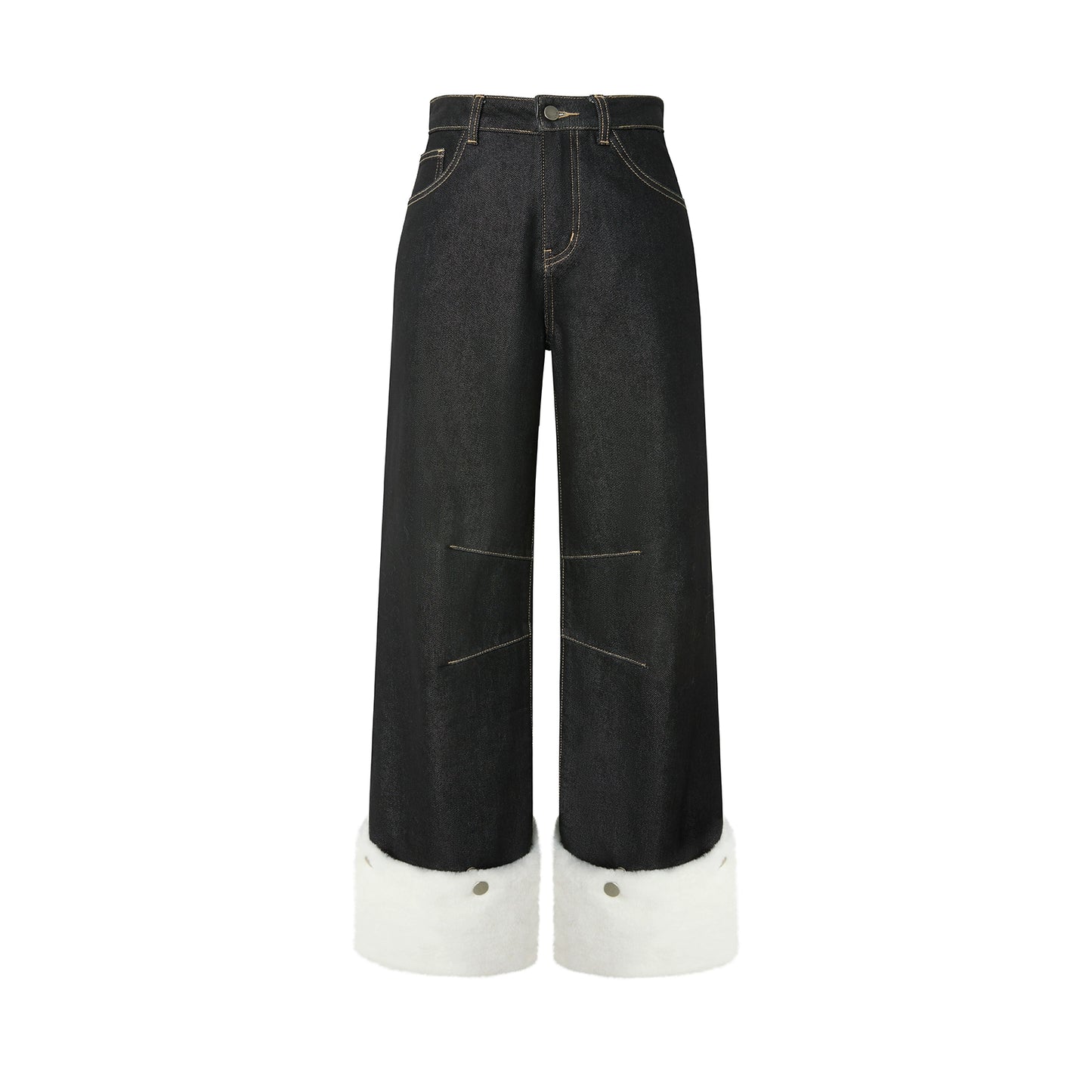 Black Eco-Friendly Frayed Hem Jeans