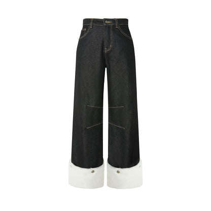Black Eco-Friendly Frayed Hem Jeans