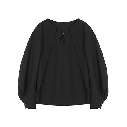 Folded Collar Slim High-end Top