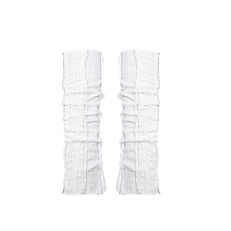 Gothic Ripped Pleated Sleeve Gloves