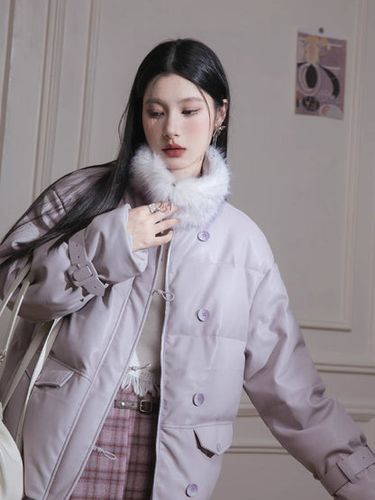 Duck down fur down jacket