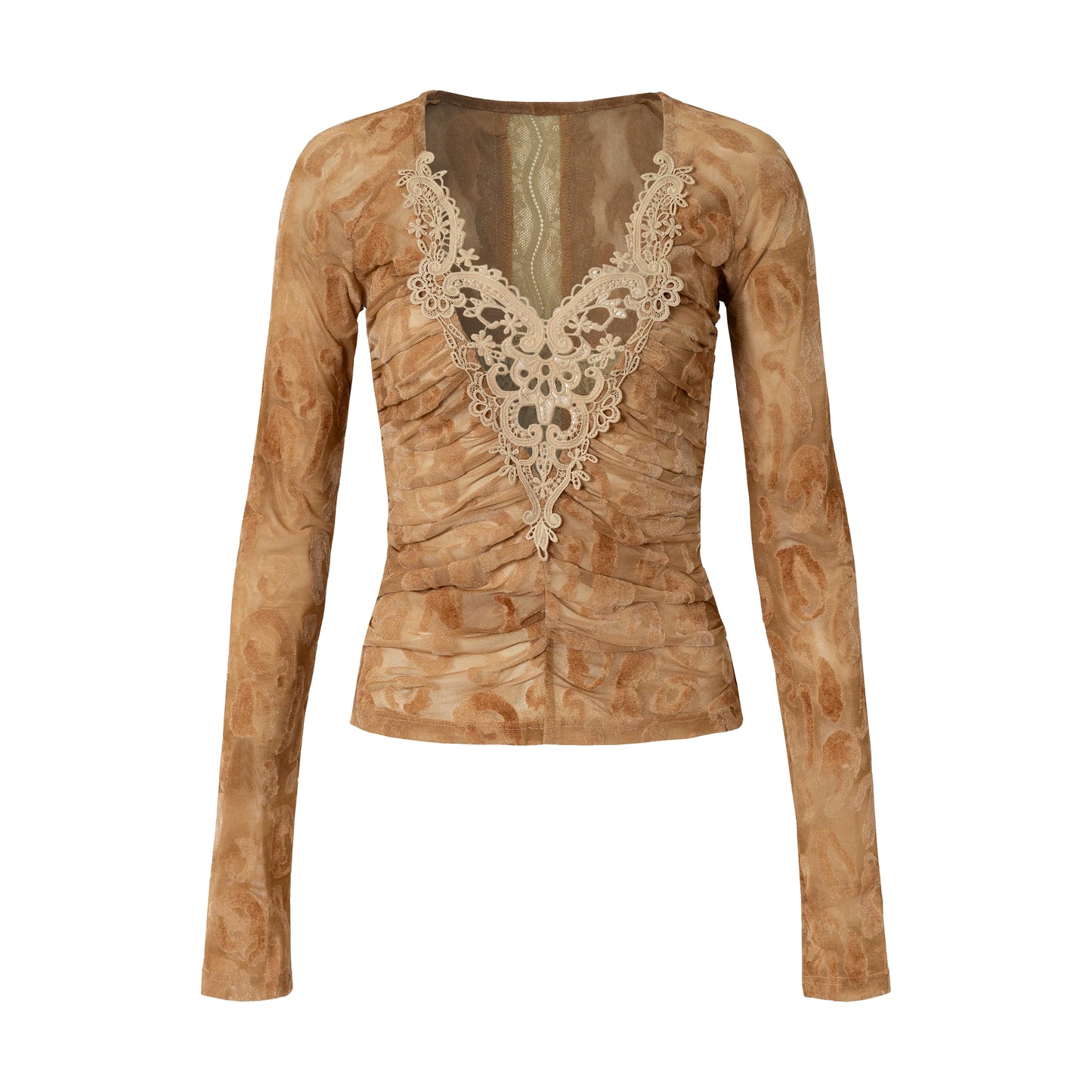 Vintage Samtbluse mit Spitze