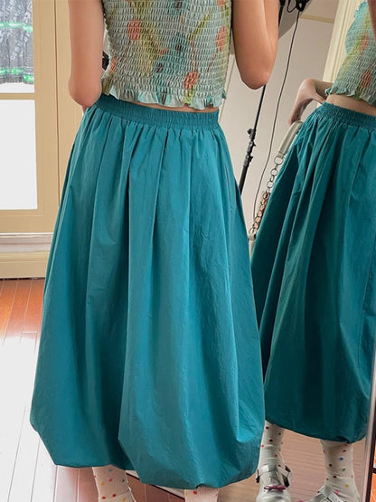 4 Color Bud Long Skirt