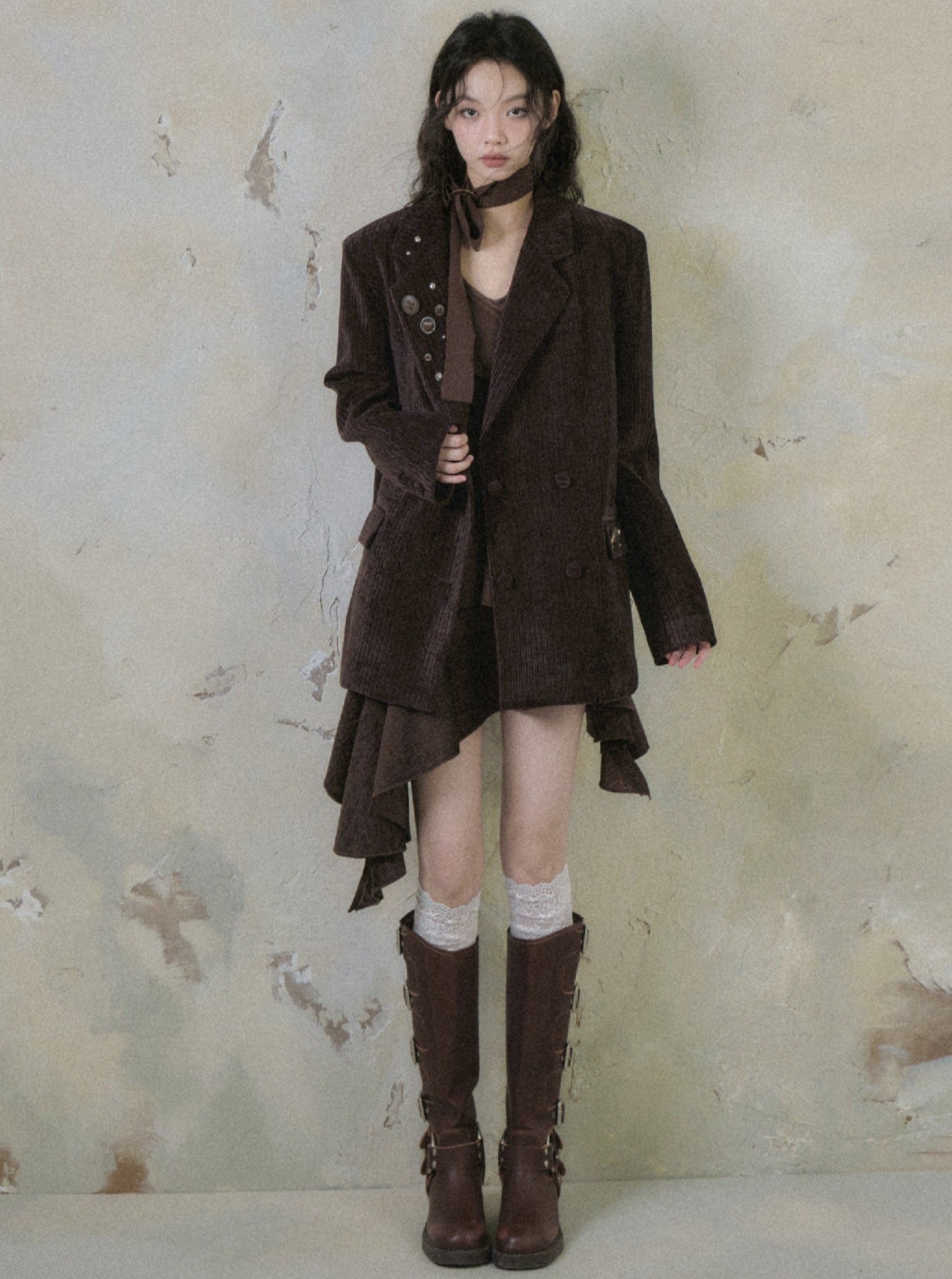 Loose Corduroy Blazer Coat