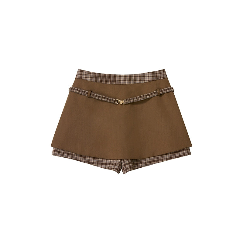 American Vintage Brown Paneled Skirt Pants