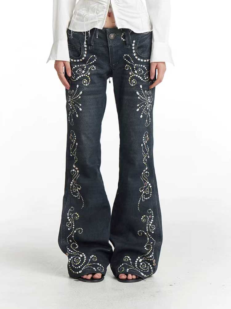 Printed flare jeans