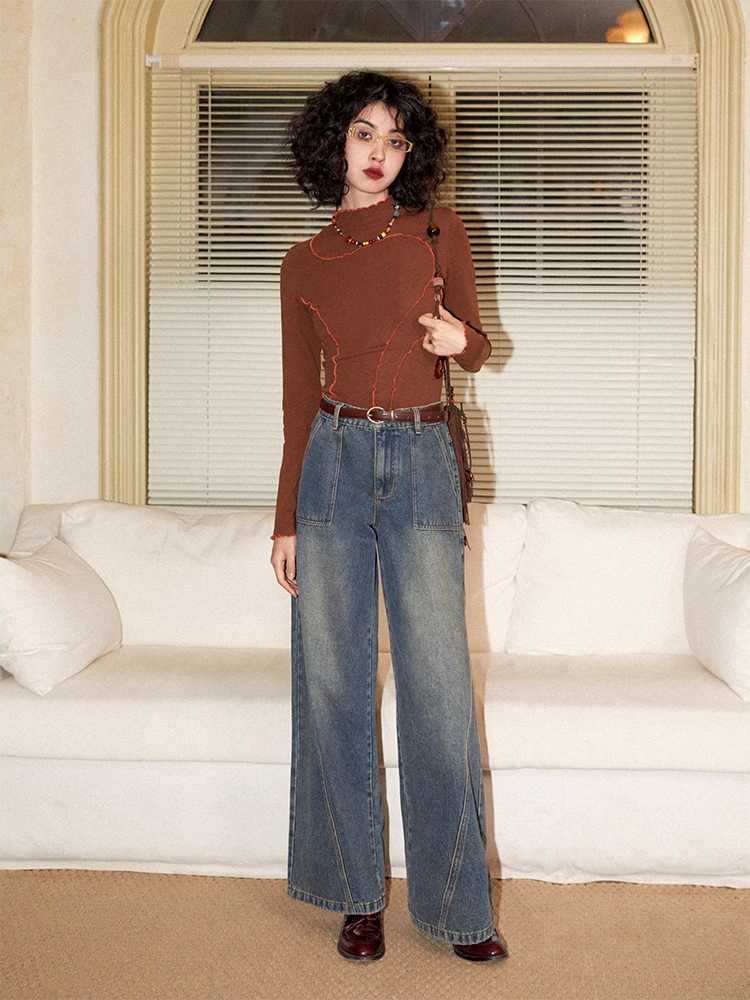 Retro straight jeans