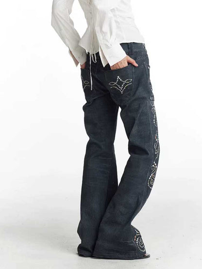 Printed flare jeans