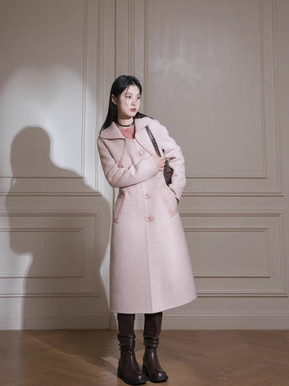 Camel dress style wool long coat