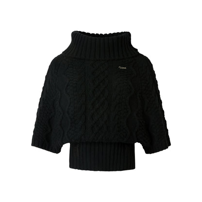 Asymmetrical Merino Wool Cape Sweater