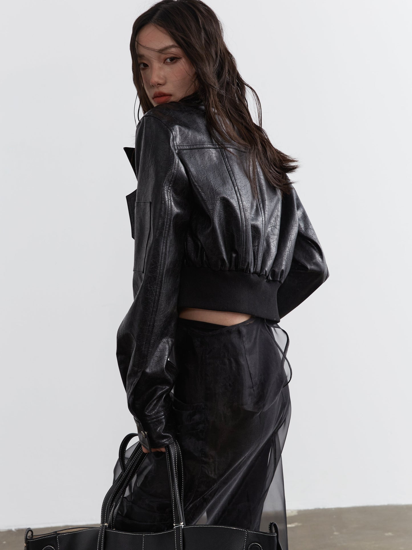 Ultra Cropped Biker Short Jacket