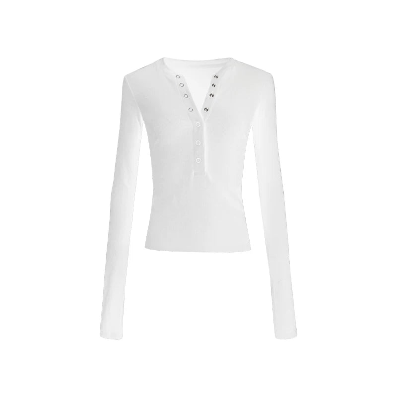 Henry Collar Knit Blouse
