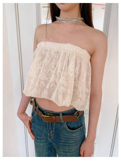 Lace tube top