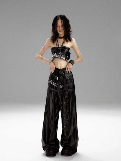 High waist punk pants