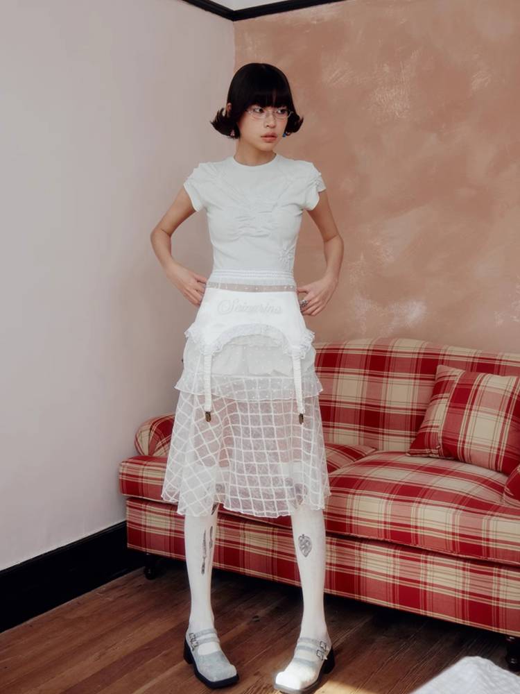 See-through A-line skirt