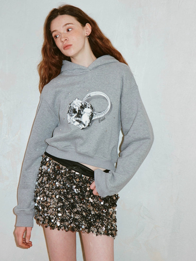 Printed hooded sweatshirt