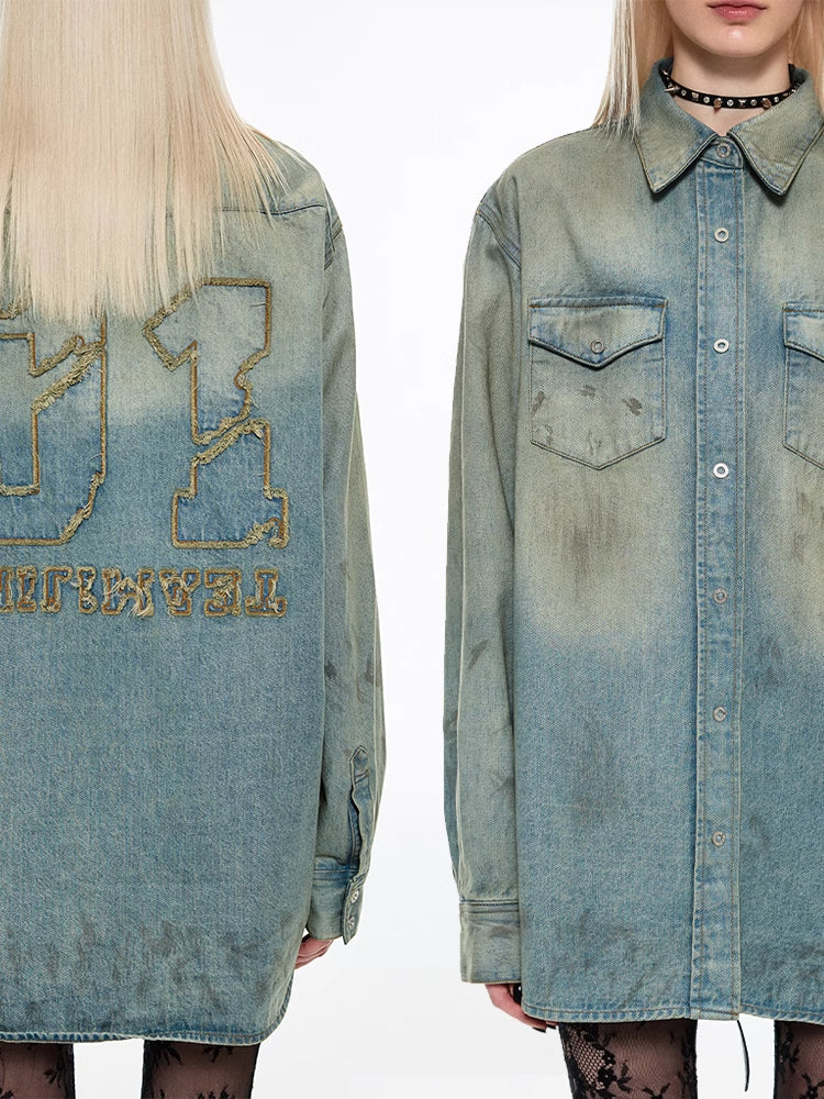 Damage denim shirt