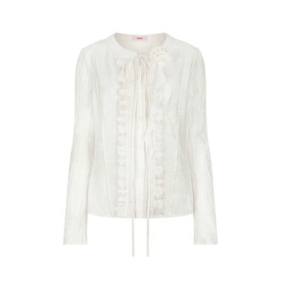 Ruffled Vintage White Shirt