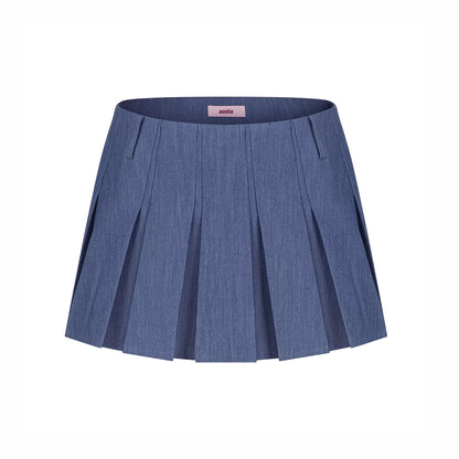 Pleated Low Waist Skirt