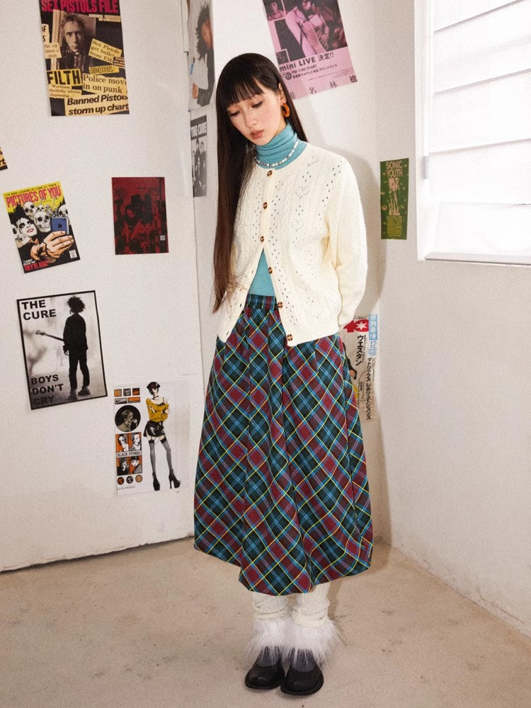 Plaid bud skirt